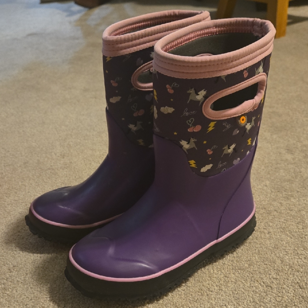 Bogs Kids Purple and Pink Rain Boots